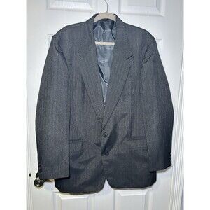 Carlo Briani Vintage Men’s Blazer Dark Grey Light Pinstripe Size 42R